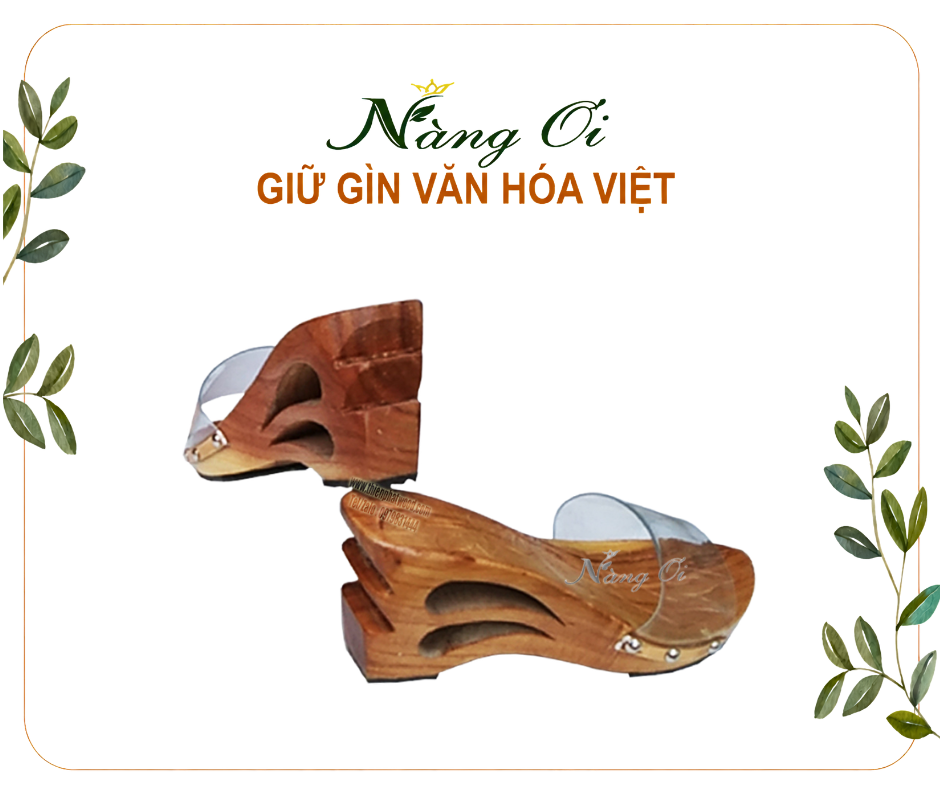 guốc mộc nữ đi lễ chùa